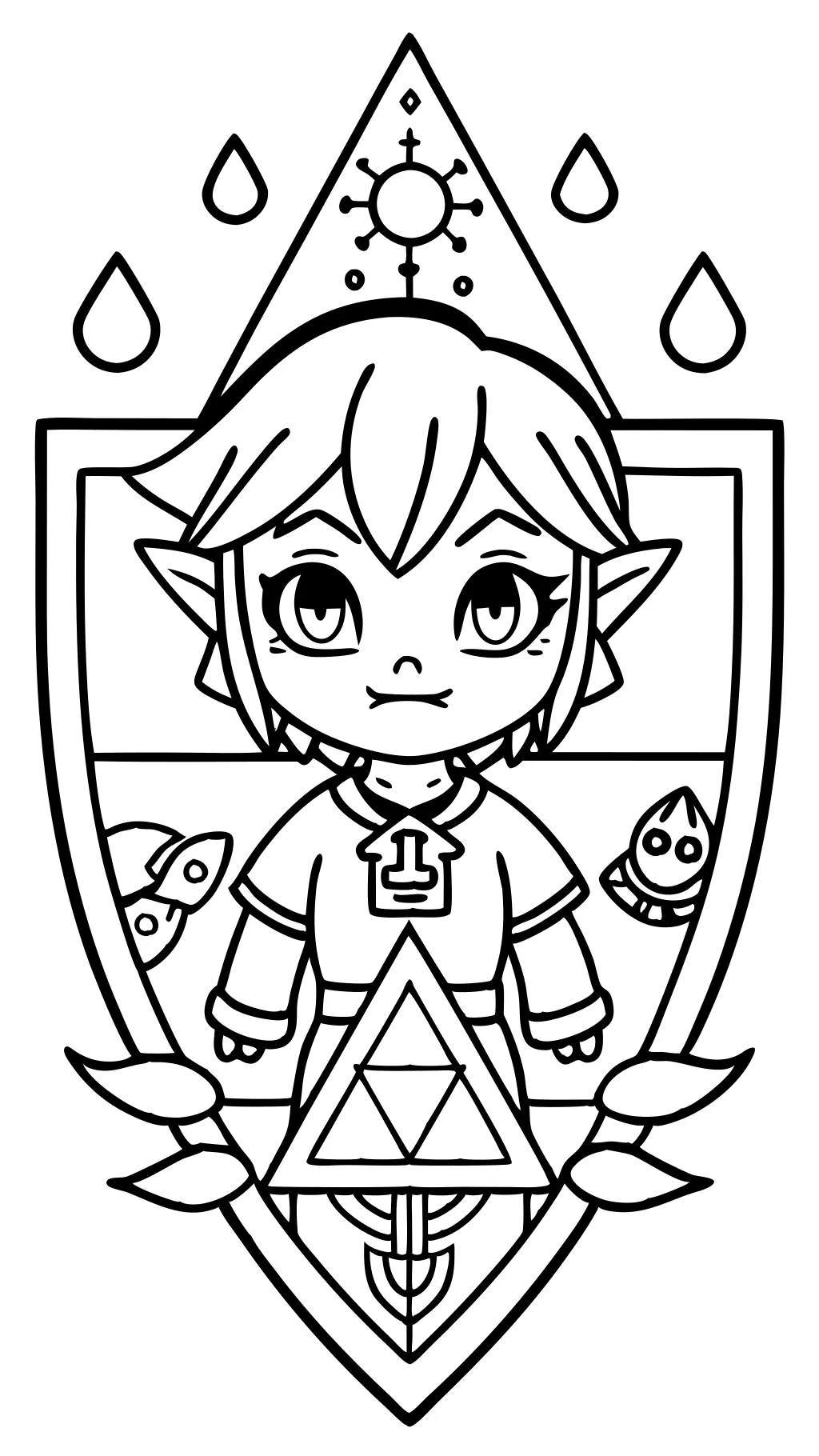 páginas para colorear de zelda imprimibles